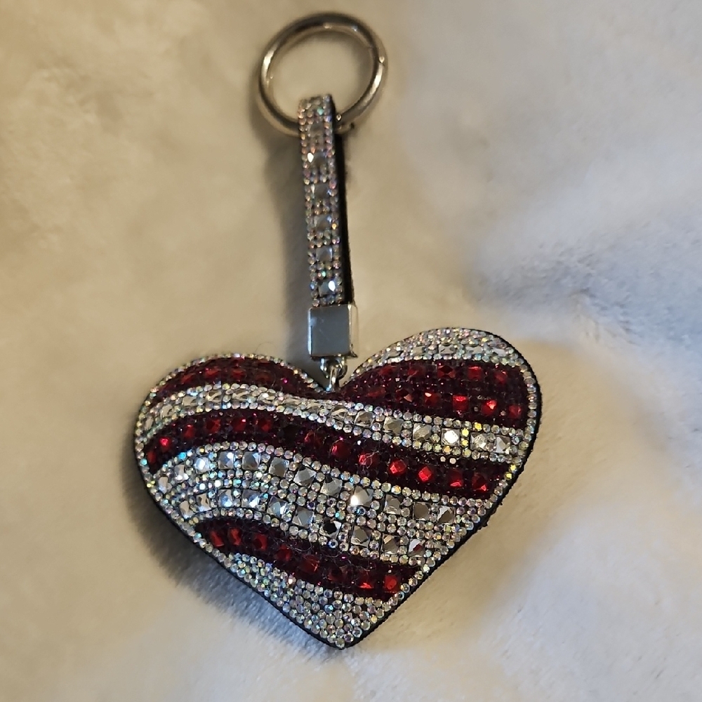 Jacqueline Kent Rhinestone Heart Keychain